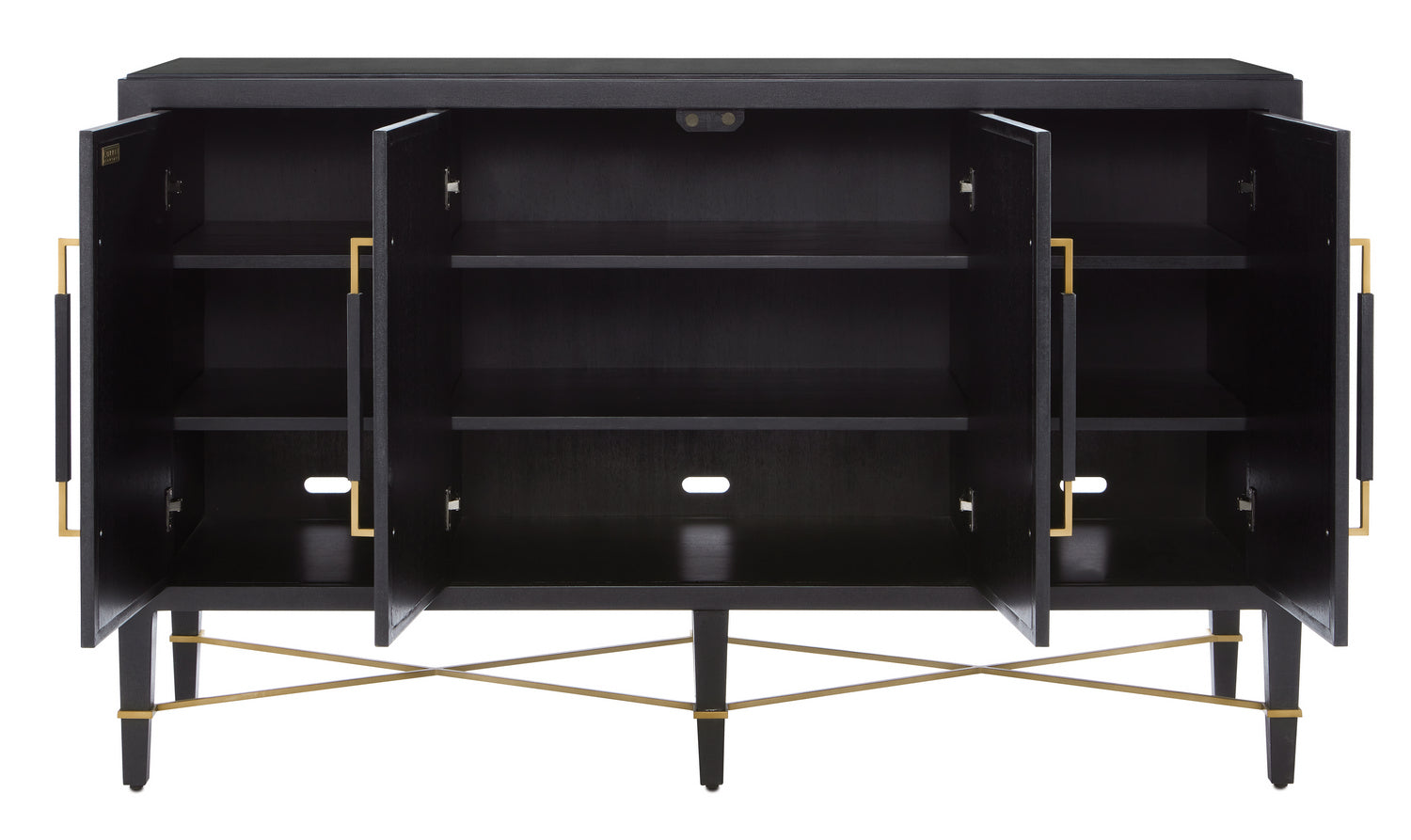 Sideboard from the Verona collection in Black Lacquered Linen/Champagne finish