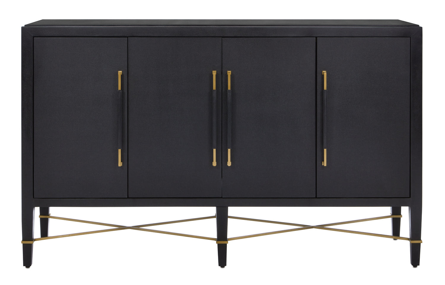 Sideboard from the Verona collection in Black Lacquered Linen/Champagne finish