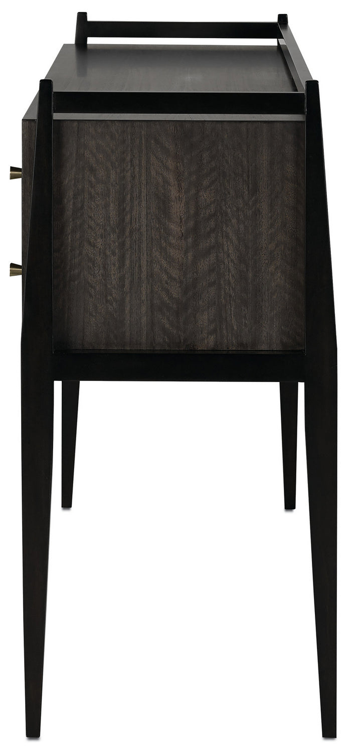 Console Table from the Selig collection in Dark Mink/Riverstone Gray/Polished Brass finish