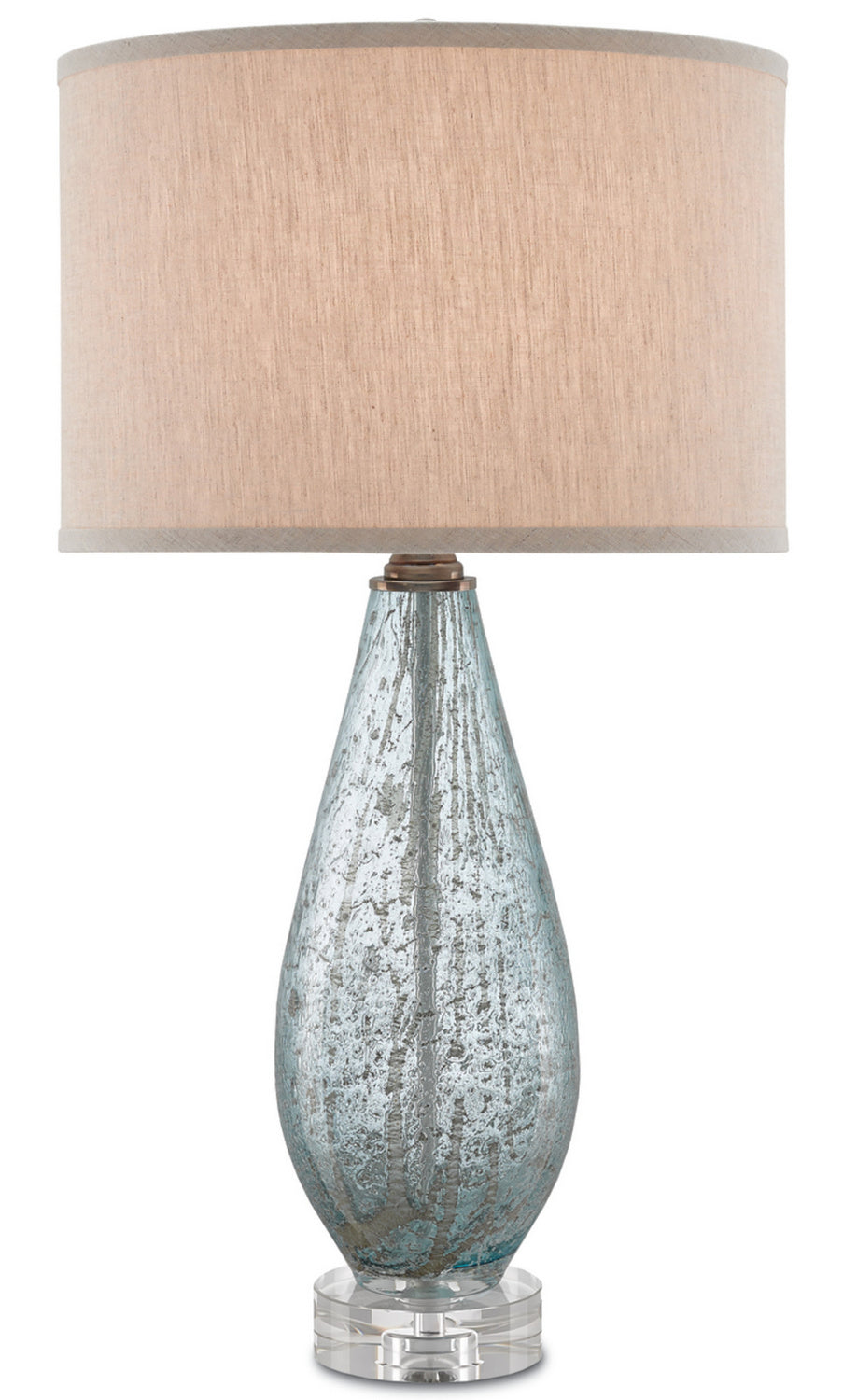 One Light Table Lamp from the Optimist collection in Pale Blue Speckle/Clear finish