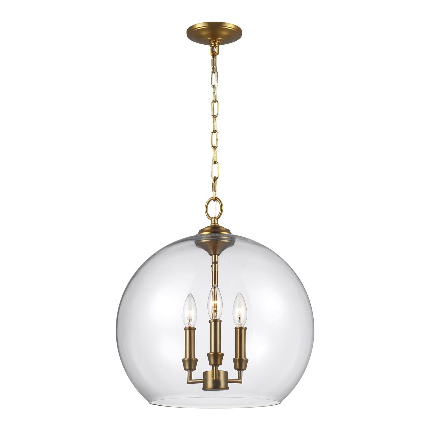 Visual Comfort Studio - F3155/3BBS - Three Light Pendant - Lawler - Burnished Brass