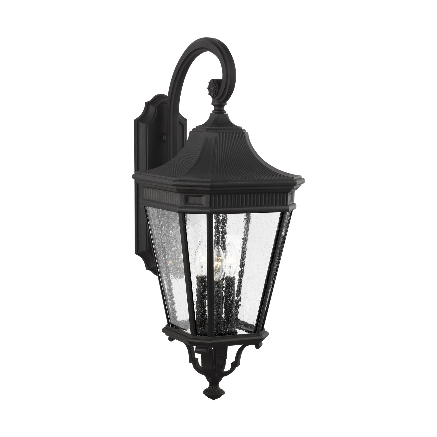 Generation Lighting. - OL5424BK - Three Light Outdoor Wall Lantern - Cotswold Lane - Black