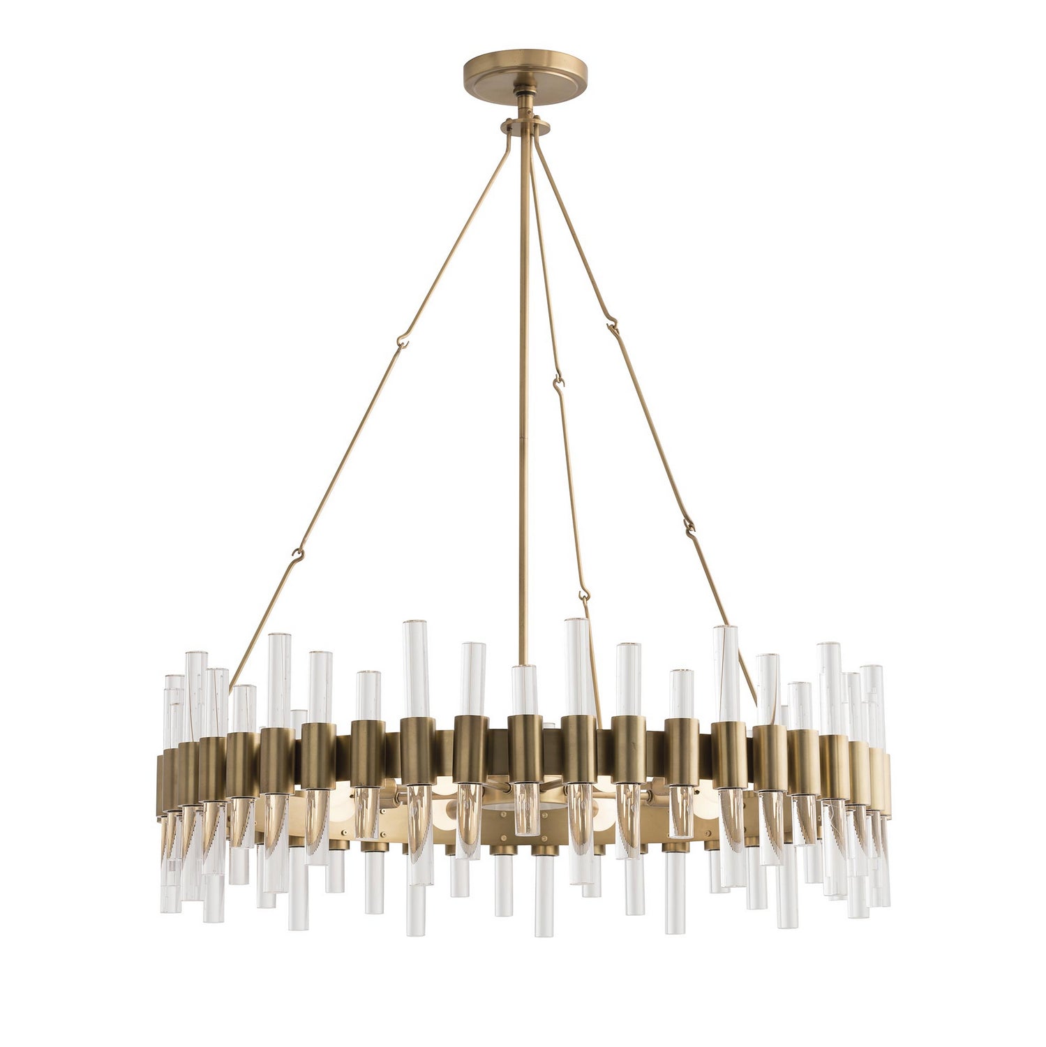 Eight Light Chandelier from the Haskell collection in Antique Brass finish