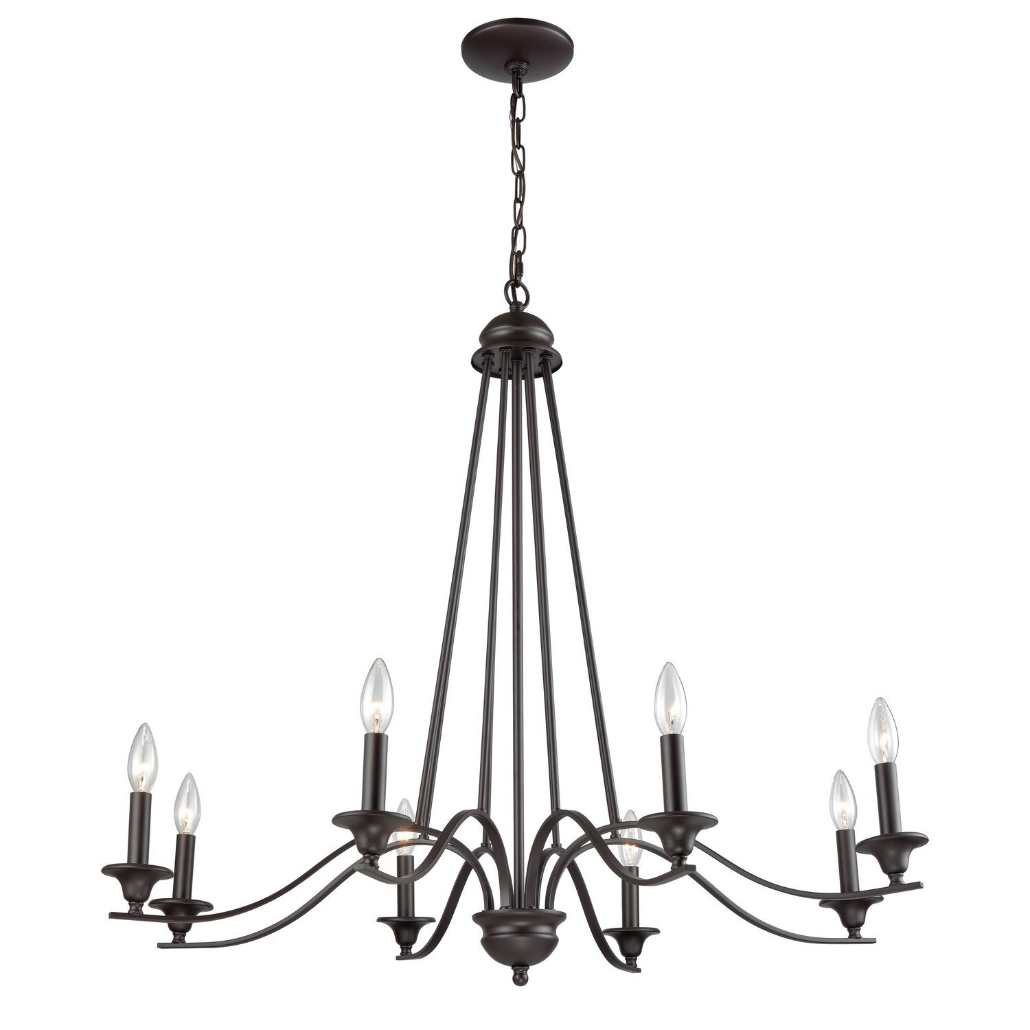 ELK Home - CN110821 - Eight Light Chandelier - Farmington - Oil Rubbed Bronze