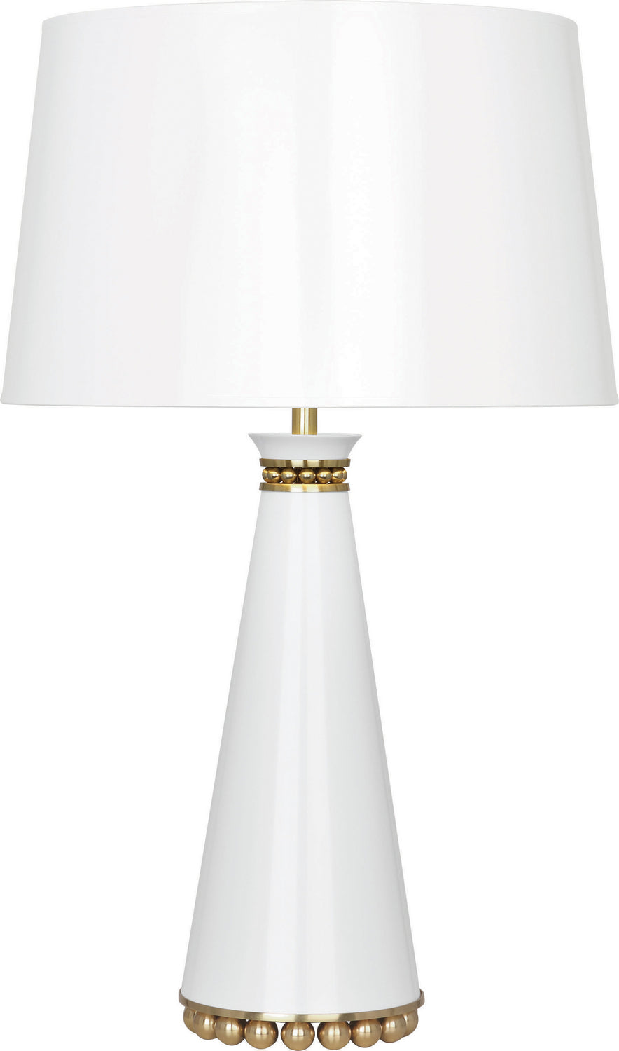 Robert Abbey - LY44 - One Light Table Lamp - Pearl - Lily Lacquered Paint w/Modern Brass