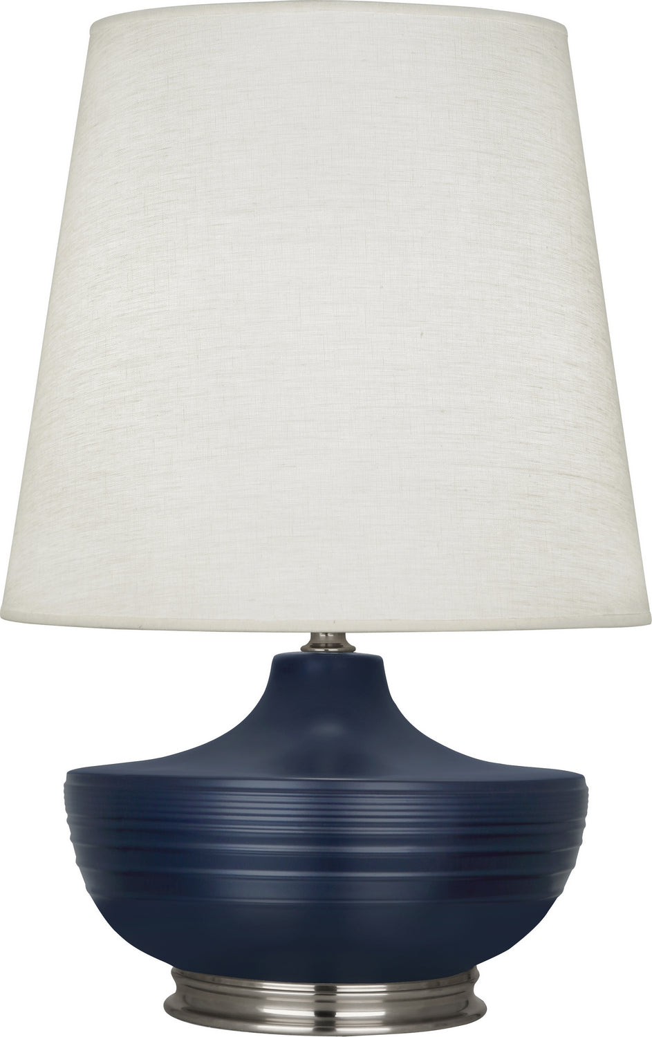 Robert Abbey - MMB23 - One Light Table Lamp - Michael Berman Nolan - Matte Midnight Blue Glazed Ceramic and Dark Antique Nickel