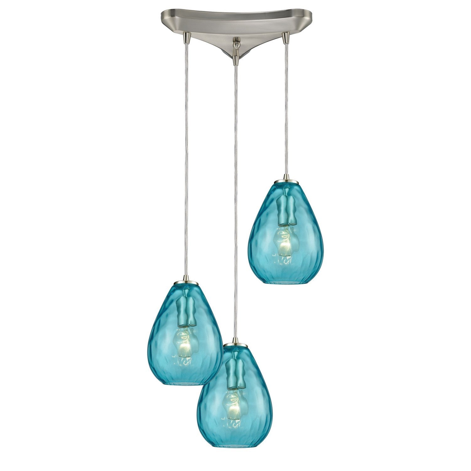 ELK Home - 10770/3 - Three Light Pendant - Lagoon - Satin Nickel