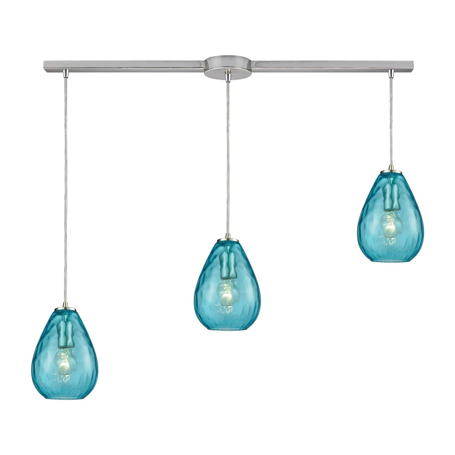 ELK Home - 10770/3L - Three Light Pendant - Lagoon - Satin Nickel