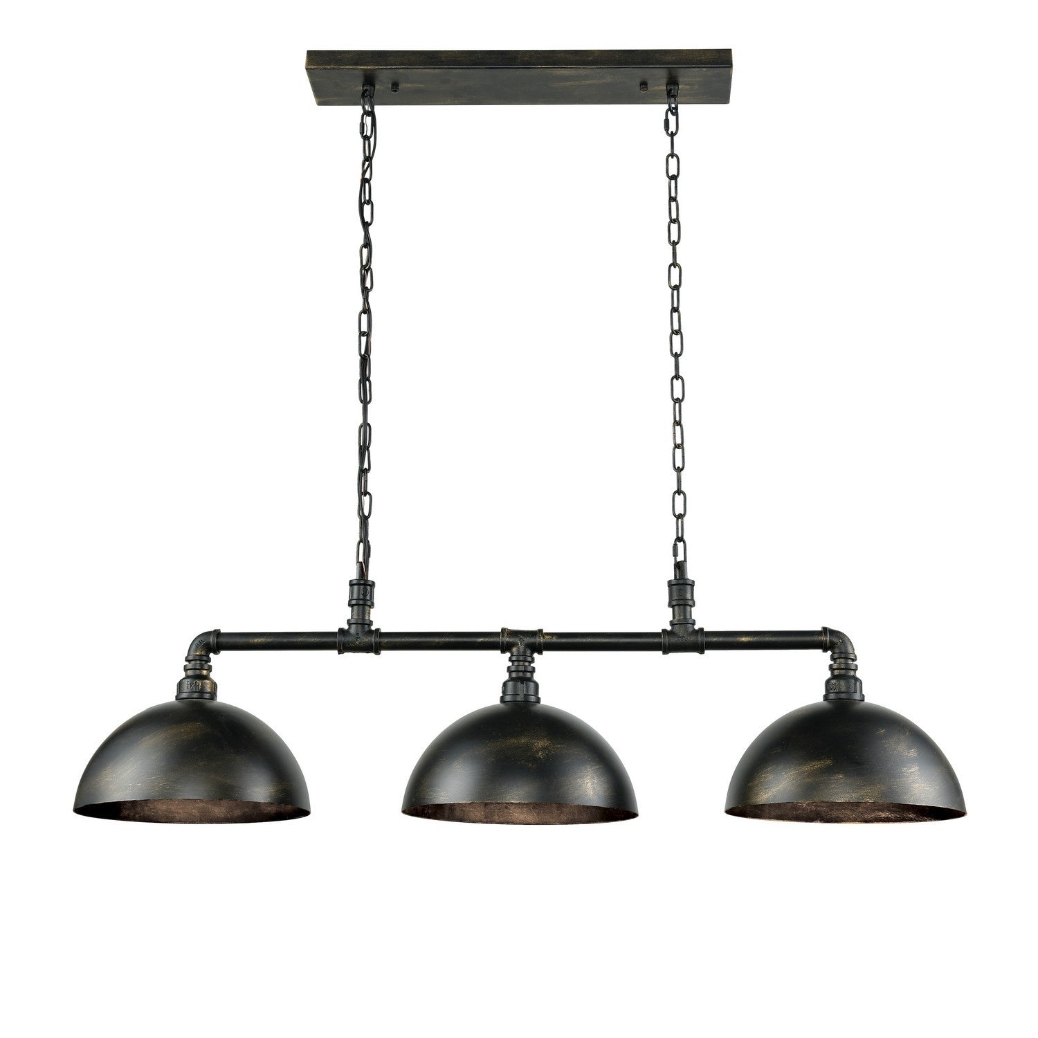 ELK Home - 18256/3 - Three Light Linear Chandelier - Mulvaney - Black-Brushed Gold