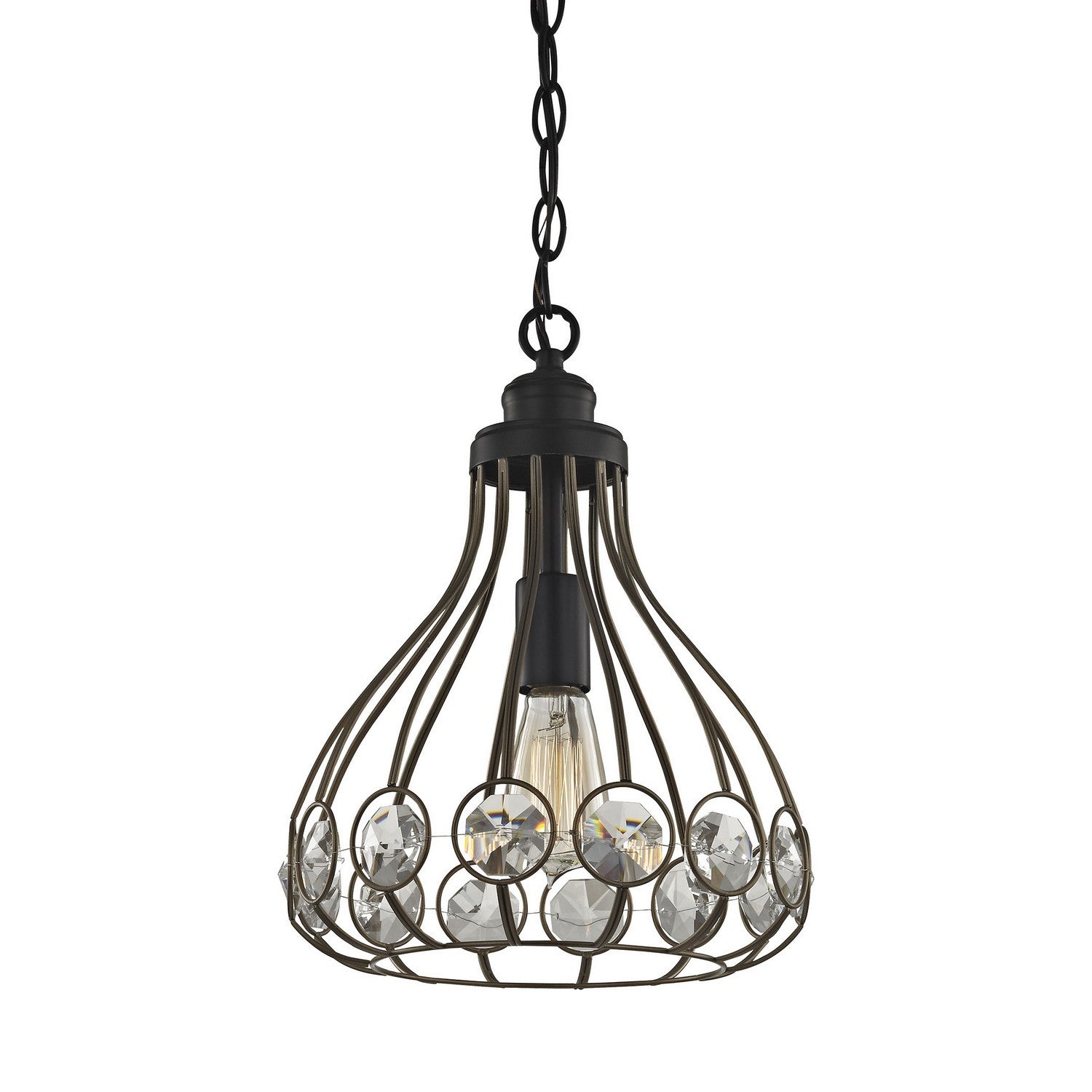 ELK Home - 81105/1 - One Light Mini Pendant - Crystal Web - Gold