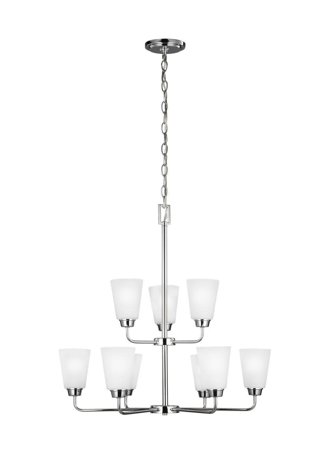 Generation Lighting. - 3115209-05 - Nine Light Chandelier - Kerrville - Chrome