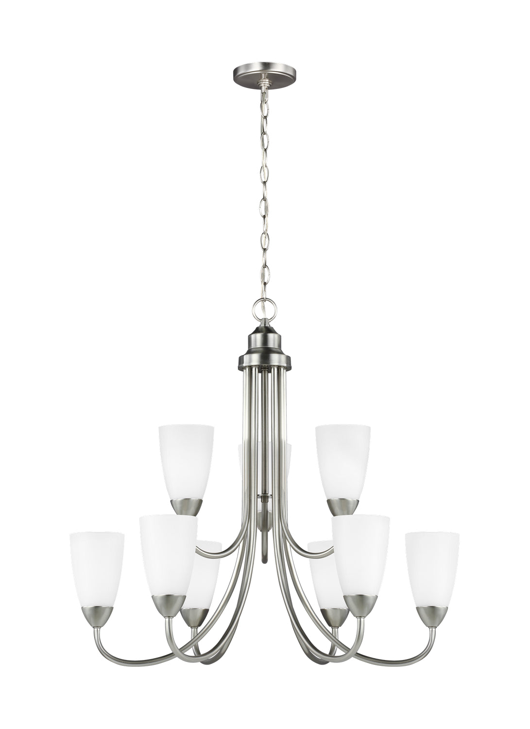 Generation Lighting. - 3120209-962 - Nine Light Chandelier - Seville - Brushed Nickel