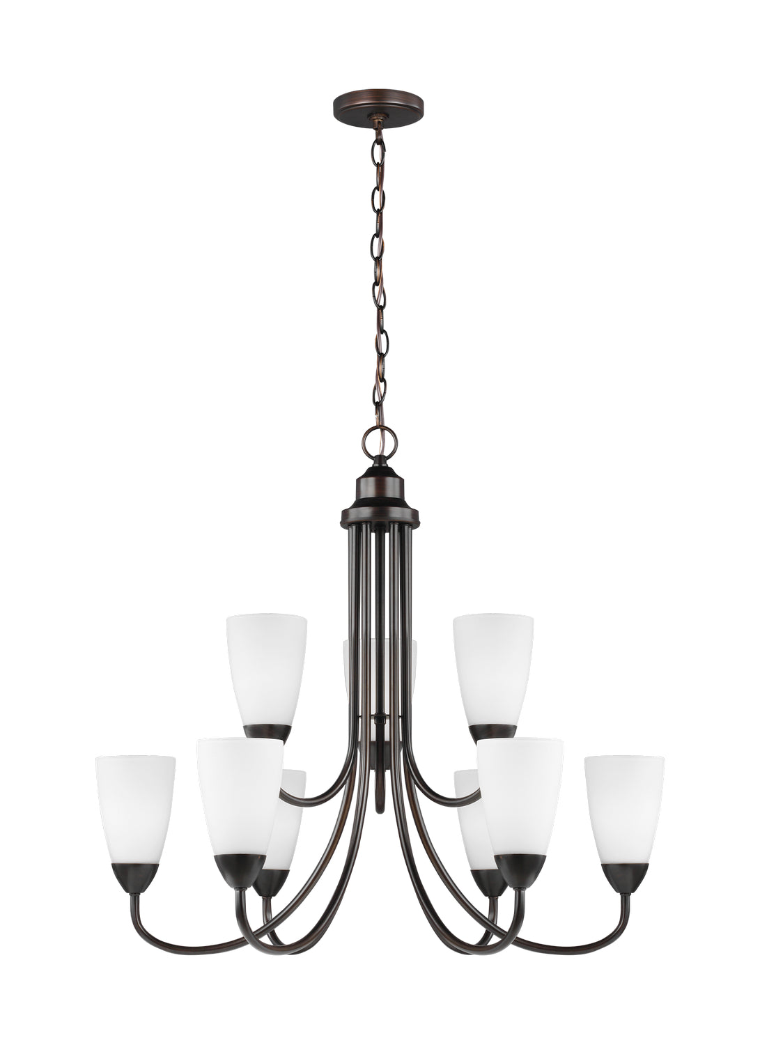 Generation Lighting. - 3120209EN3-710 - Nine Light Chandelier - Seville - Bronze