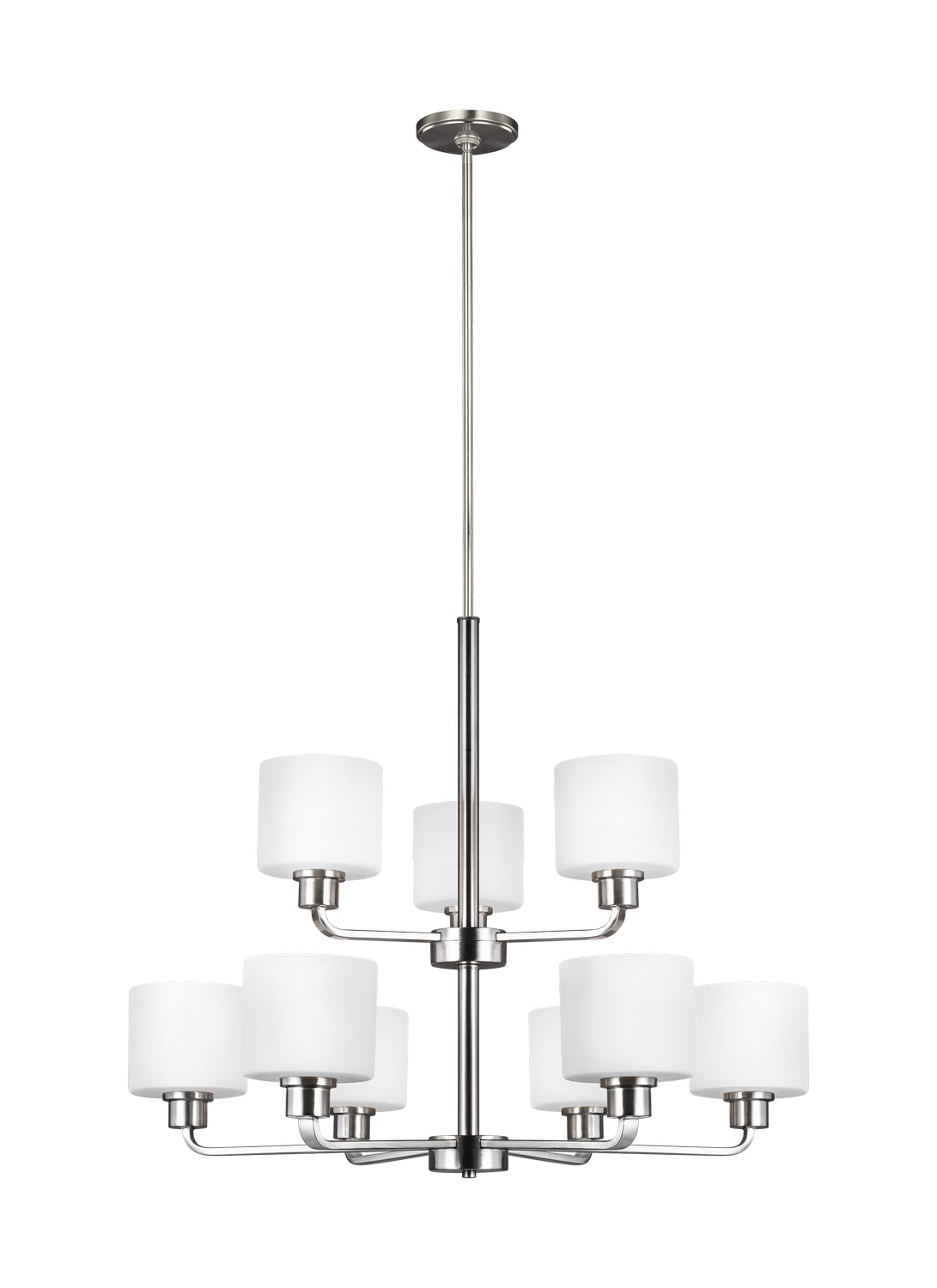 Generation Lighting. - 3128809-962 - Nine Light Chandelier - Canfield - Brushed Nickel