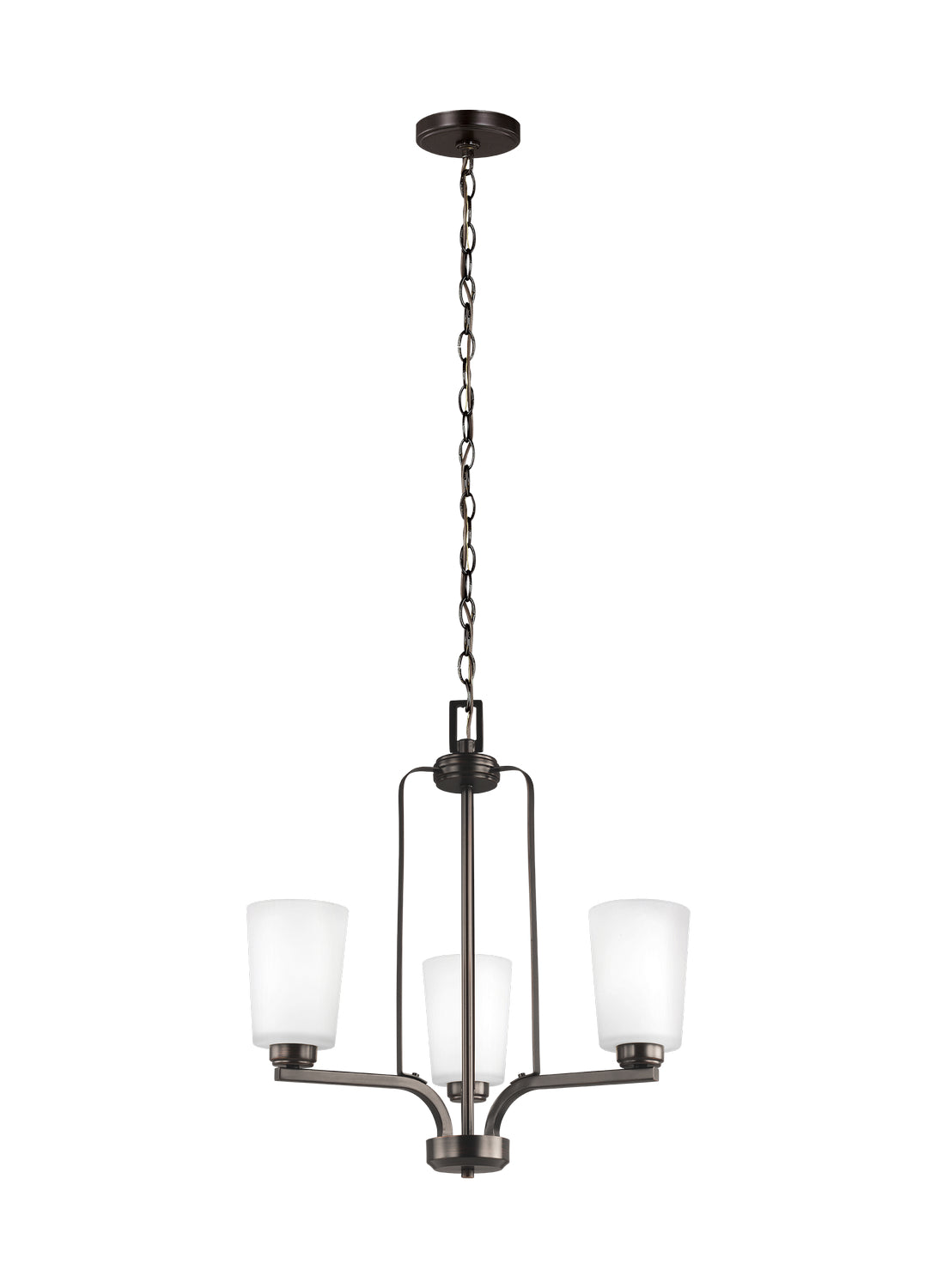 Generation Lighting. - 3128903-710 - Three Light Chandelier - Franport - Bronze