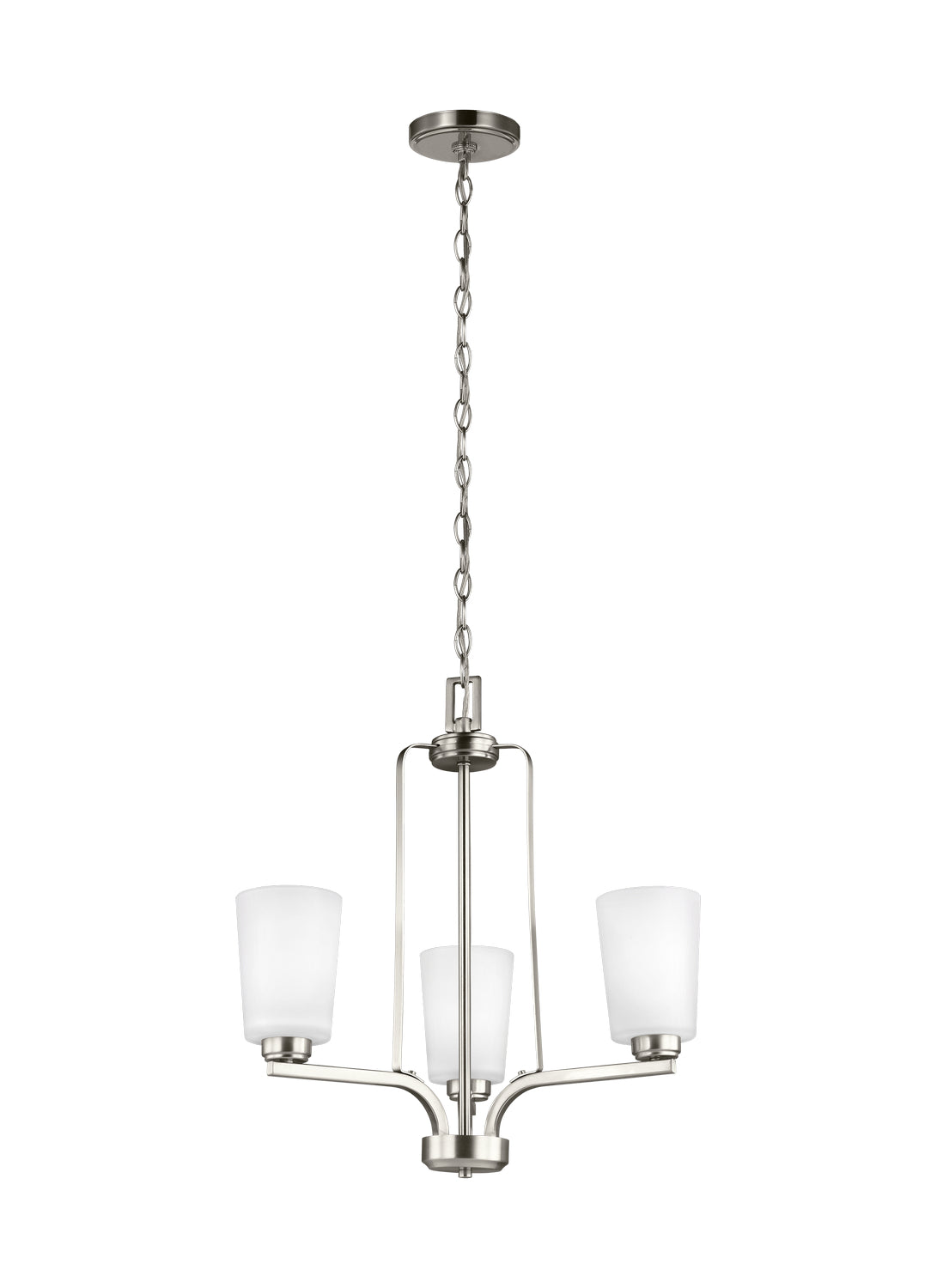 Generation Lighting. - 3128903EN3-962 - Three Light Chandelier - Franport - Brushed Nickel