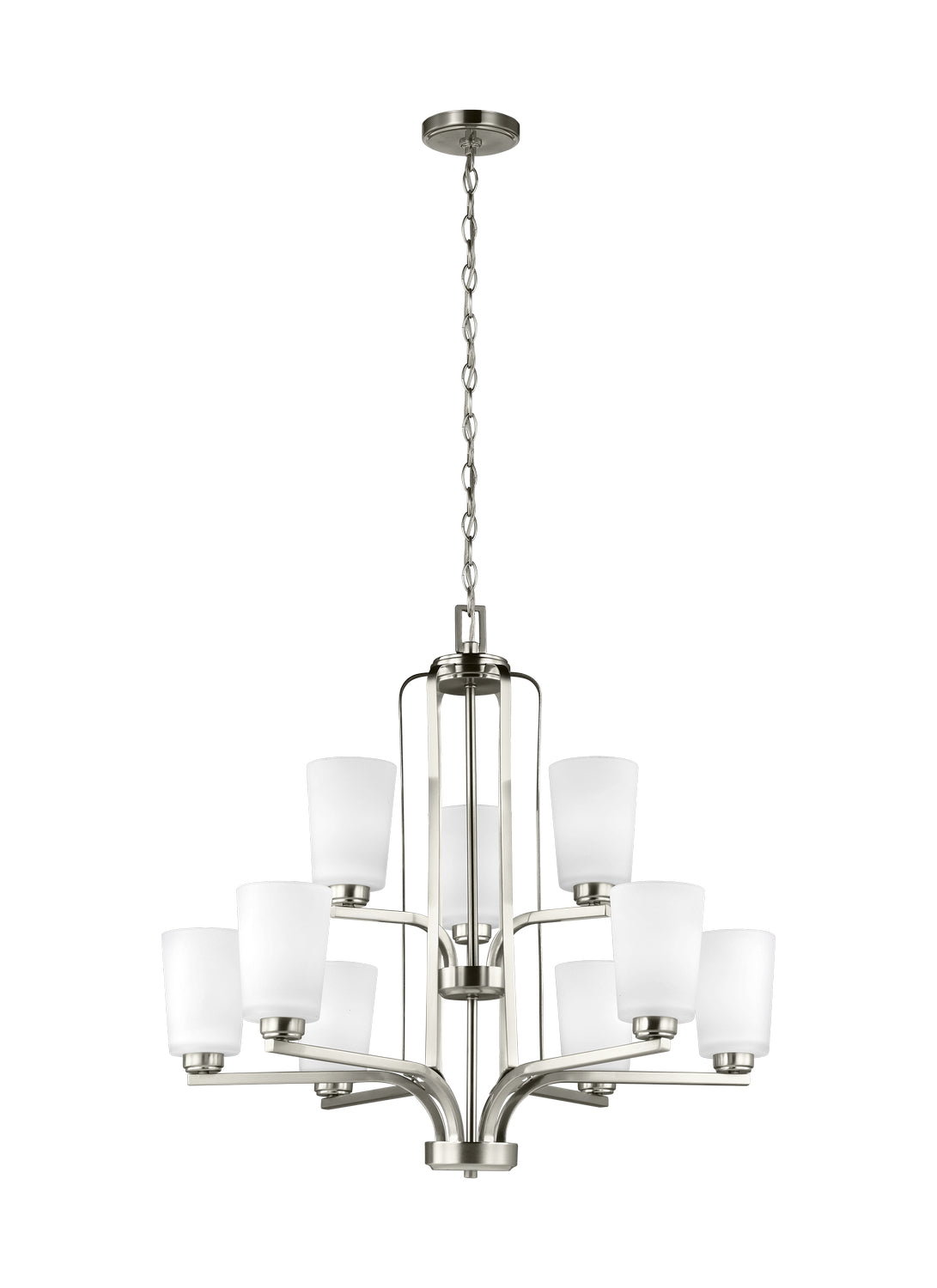 Generation Lighting. - 3128909-962 - Nine Light Chandelier - Franport - Brushed Nickel