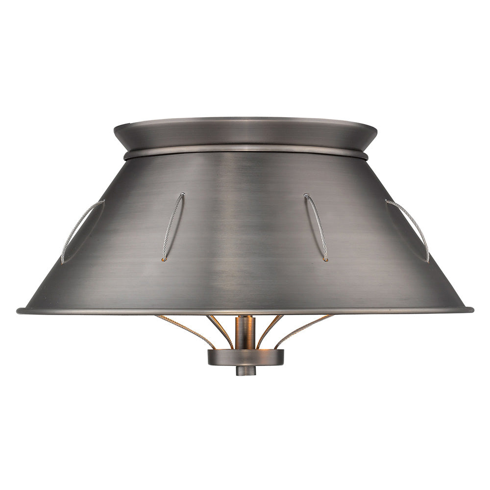 Golden - 7917-FM AS - Two Light Flush Mount - Whitaker - Aged Steel