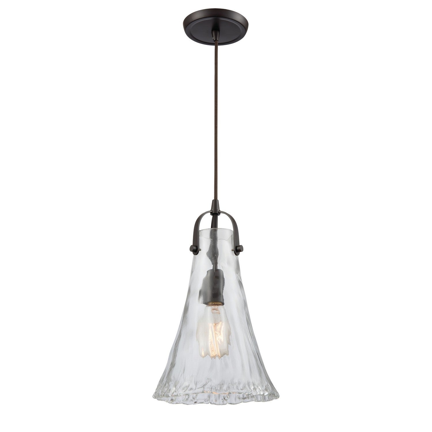 ELK Home - 10555/1 - One Light Mini Pendant - Hand Formed Glass - Oil Rubbed Bronze