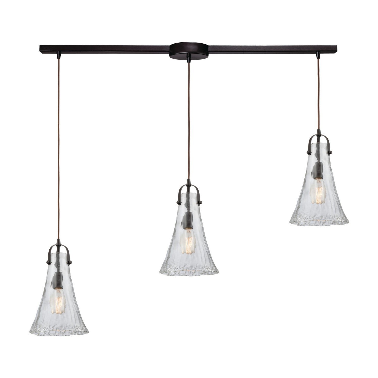 ELK Home - 10555/3L - Three Light Pendant - Hand Formed Glass - Oil Rubbed Bronze