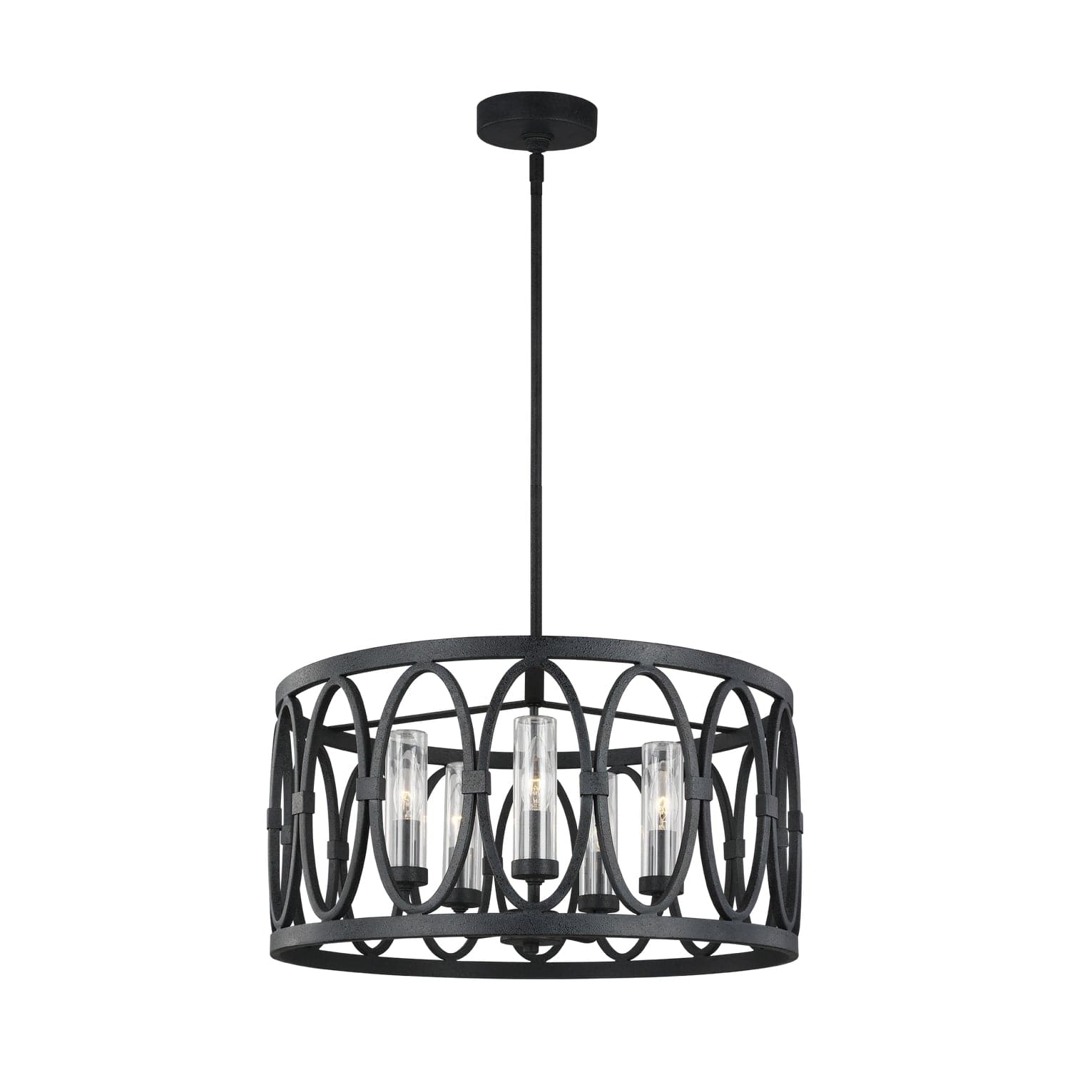 Visual Comfort Studio - OLF3222/5DWZ - Five Light Outdoor Chandelier - Patrice - Dark Weathered Zinc