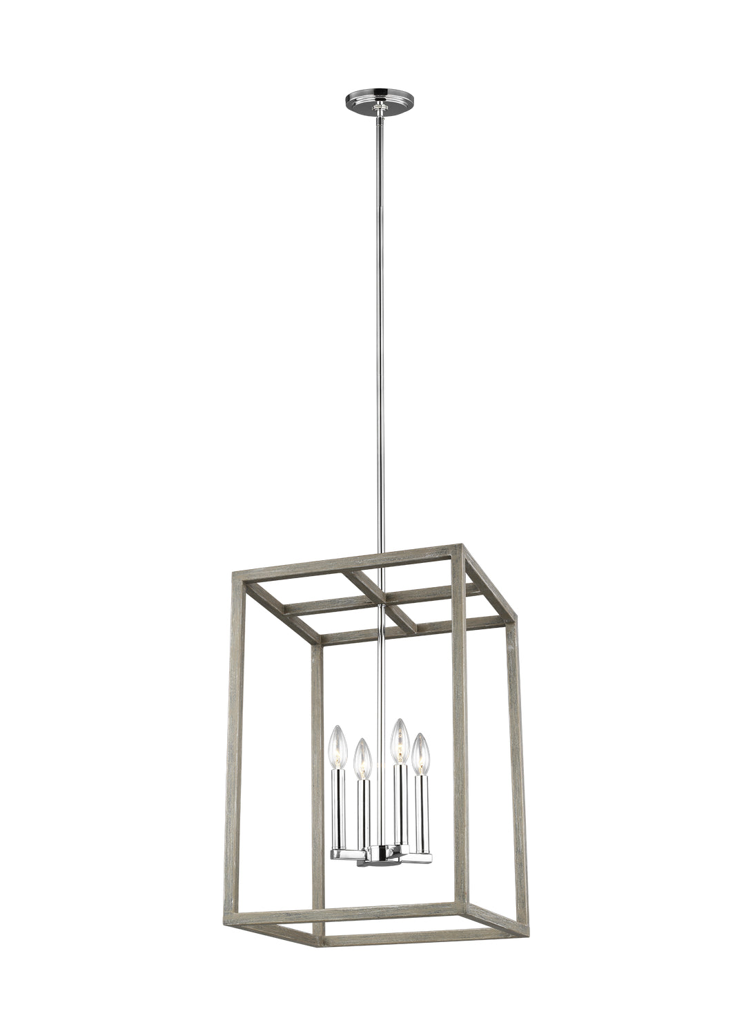 Generation Lighting. - 5134504-872 - Four Light Hall / Foyer Pendant - Moffet Street - Washed Pine