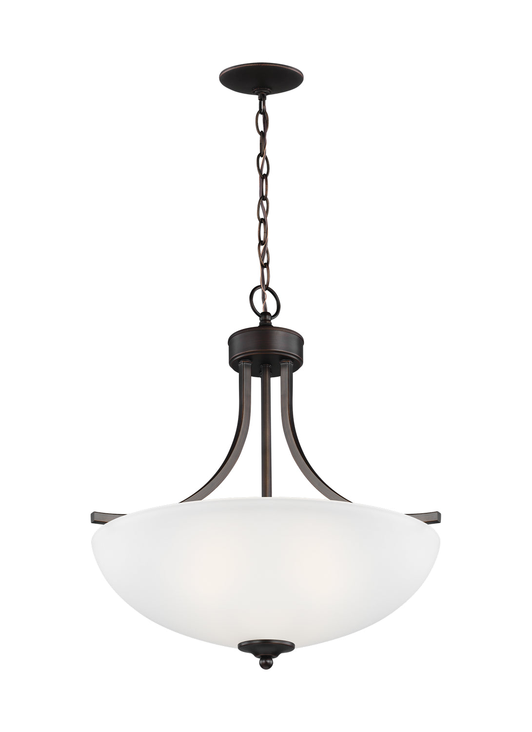 Generation Lighting. - 6616503-710 - Three Light Pendant - Geary - Bronze