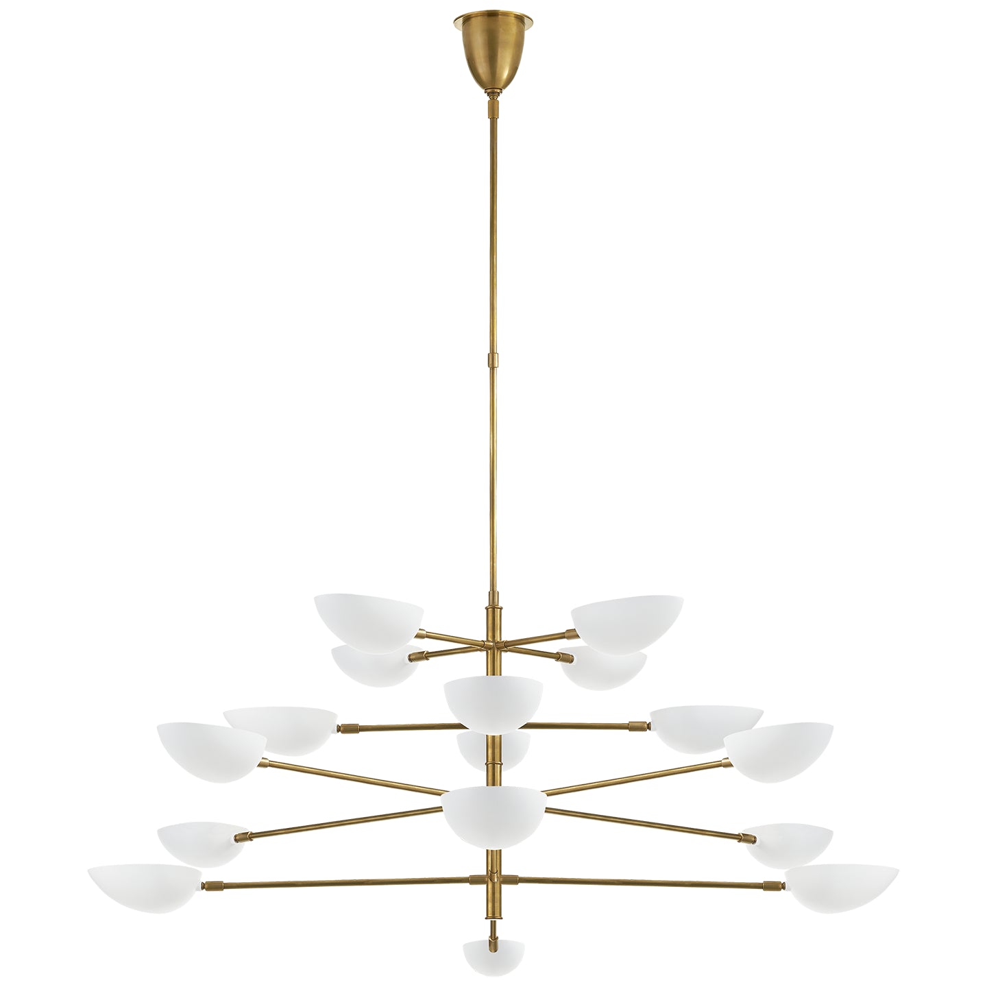 Visual Comfort Signature - ARN 5503HAB-WHT - 16 Light Chandelier - Graphic - Hand-Rubbed Antique Brass