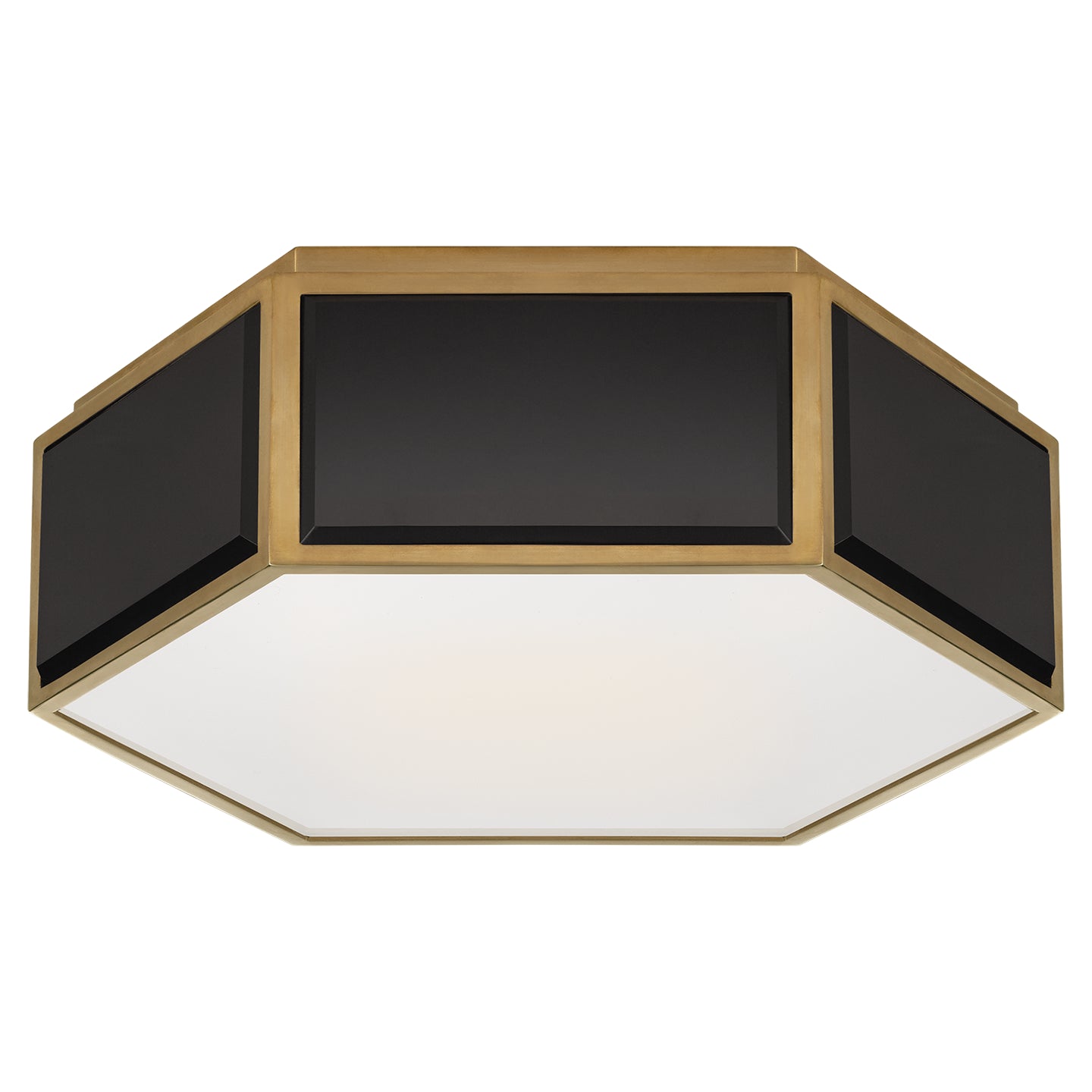 Visual Comfort Signature - KS 4120BLK/SB-FG - Two Light Flush Mount - Bradford - Black and Soft Brass