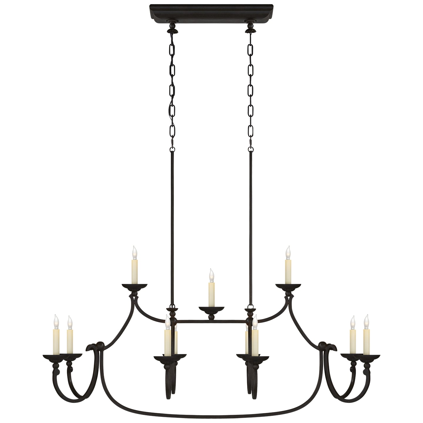 Visual Comfort Signature - CHC 5495AI - 11 Light Linear Pendant - Flemish - Aged Iron