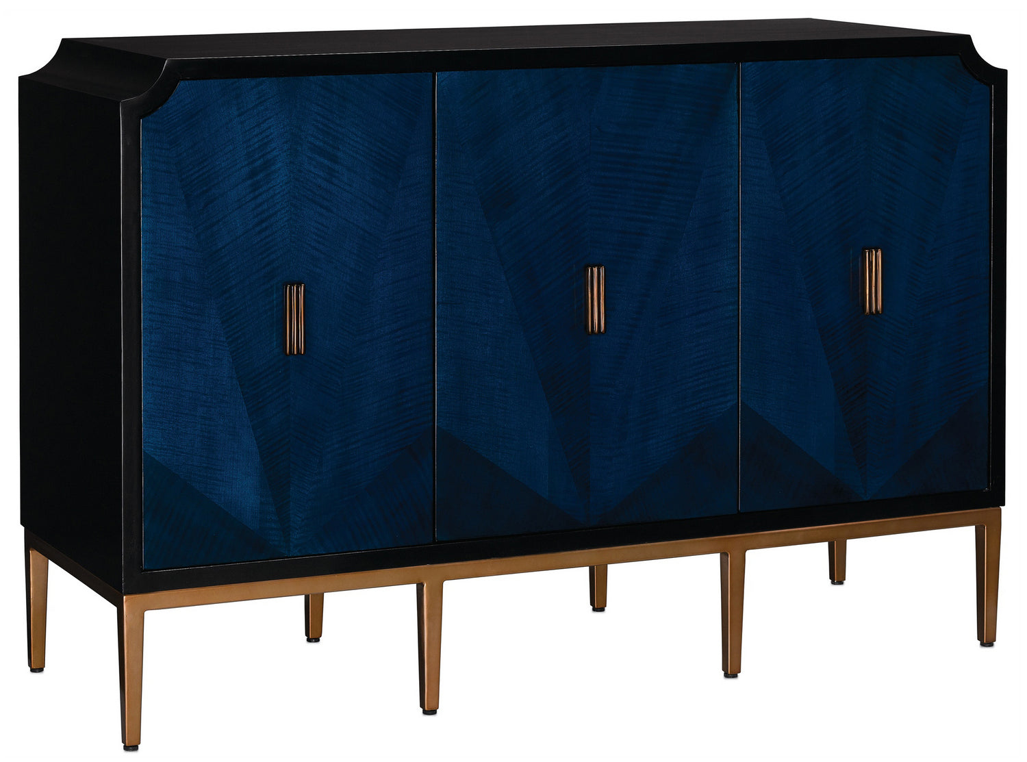 Cabinet from the Kallista collection in Dark Sapphire/Caviar Black/Antique Brass finish