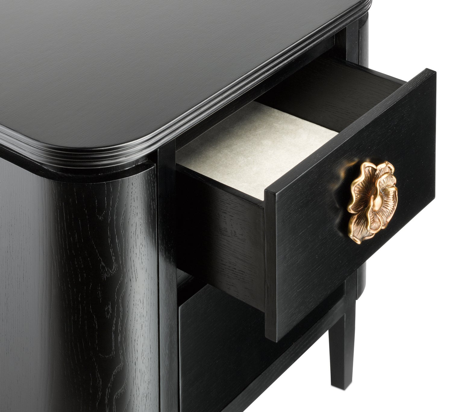 Nightstand from the Briallen collection in Caviar Black/Antique Brass finish