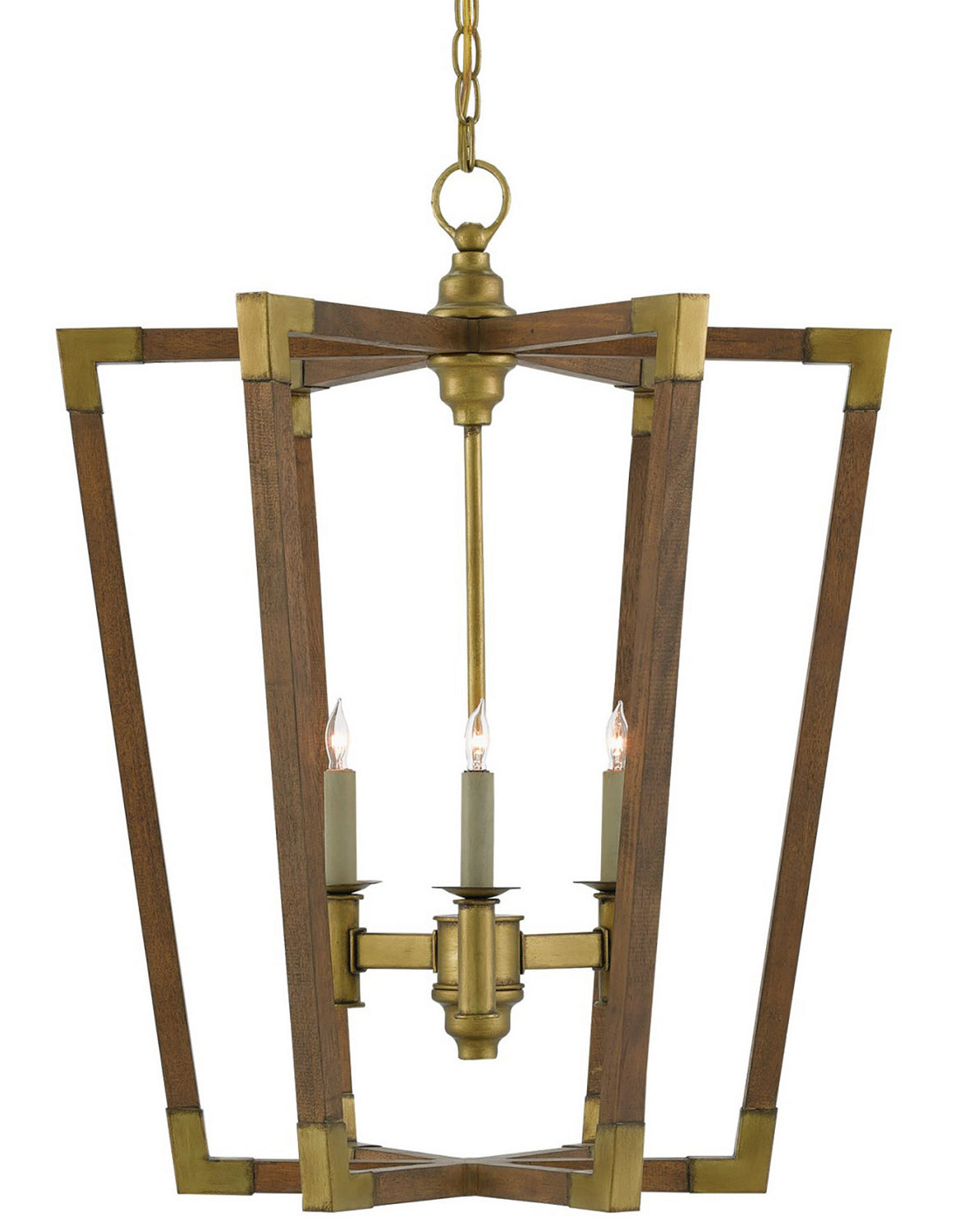 Three Light Lantern from the Bastian collection in Chestnut/Brass finish