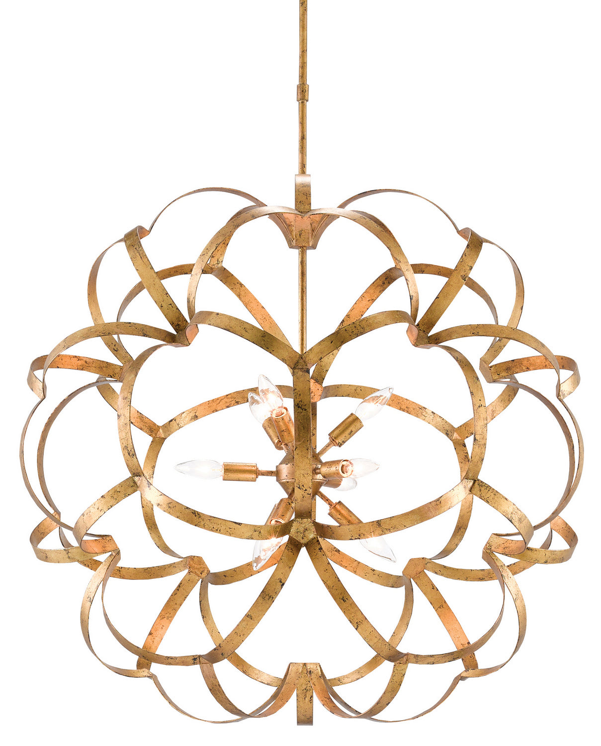 Nine Light Chandelier from the Sappho collection in Autumn Gold finish