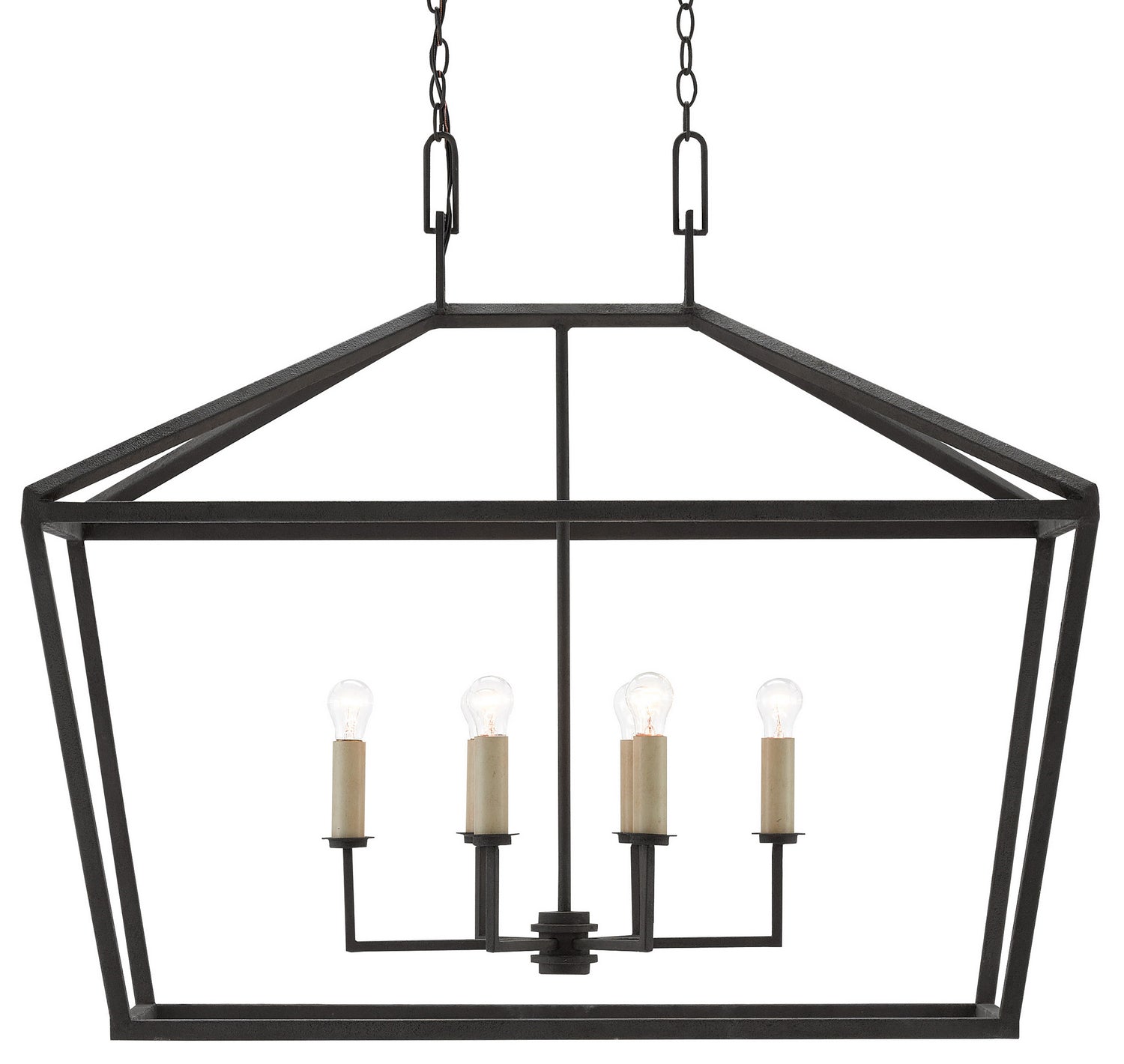 Six Light Lantern from the Denison collection in Molé Black finish