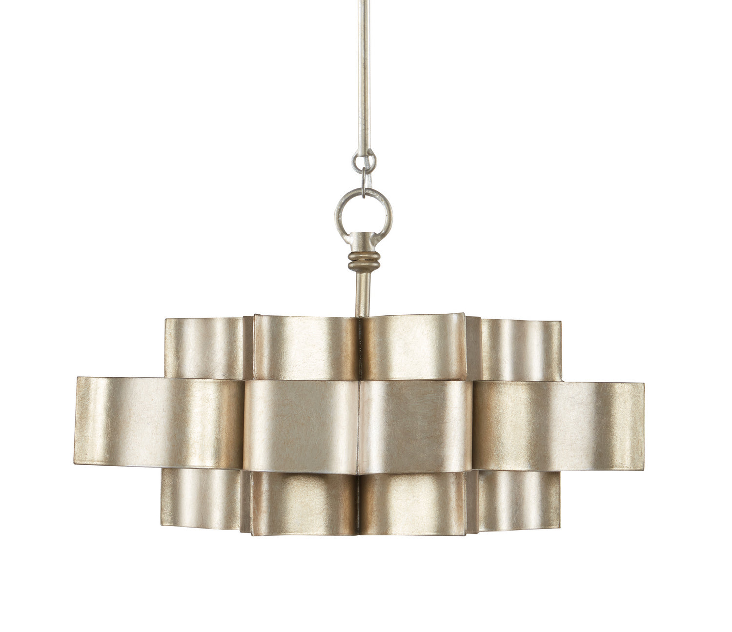 One Light Chandelier from the Grand collection in Contemporary Silver Leaf finish