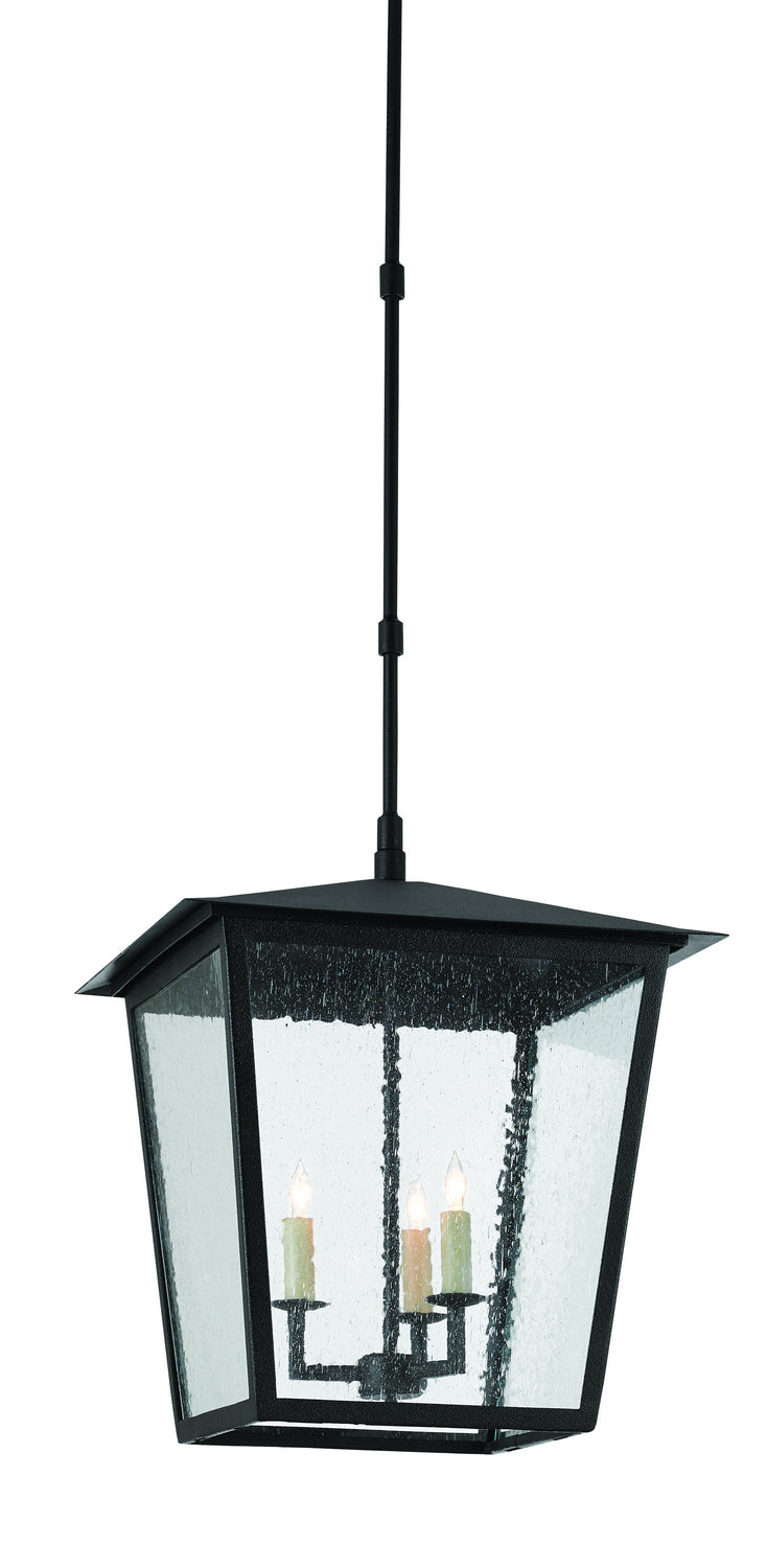 Three Light Outdoor Lantern from the Bening collection in Midnight finish