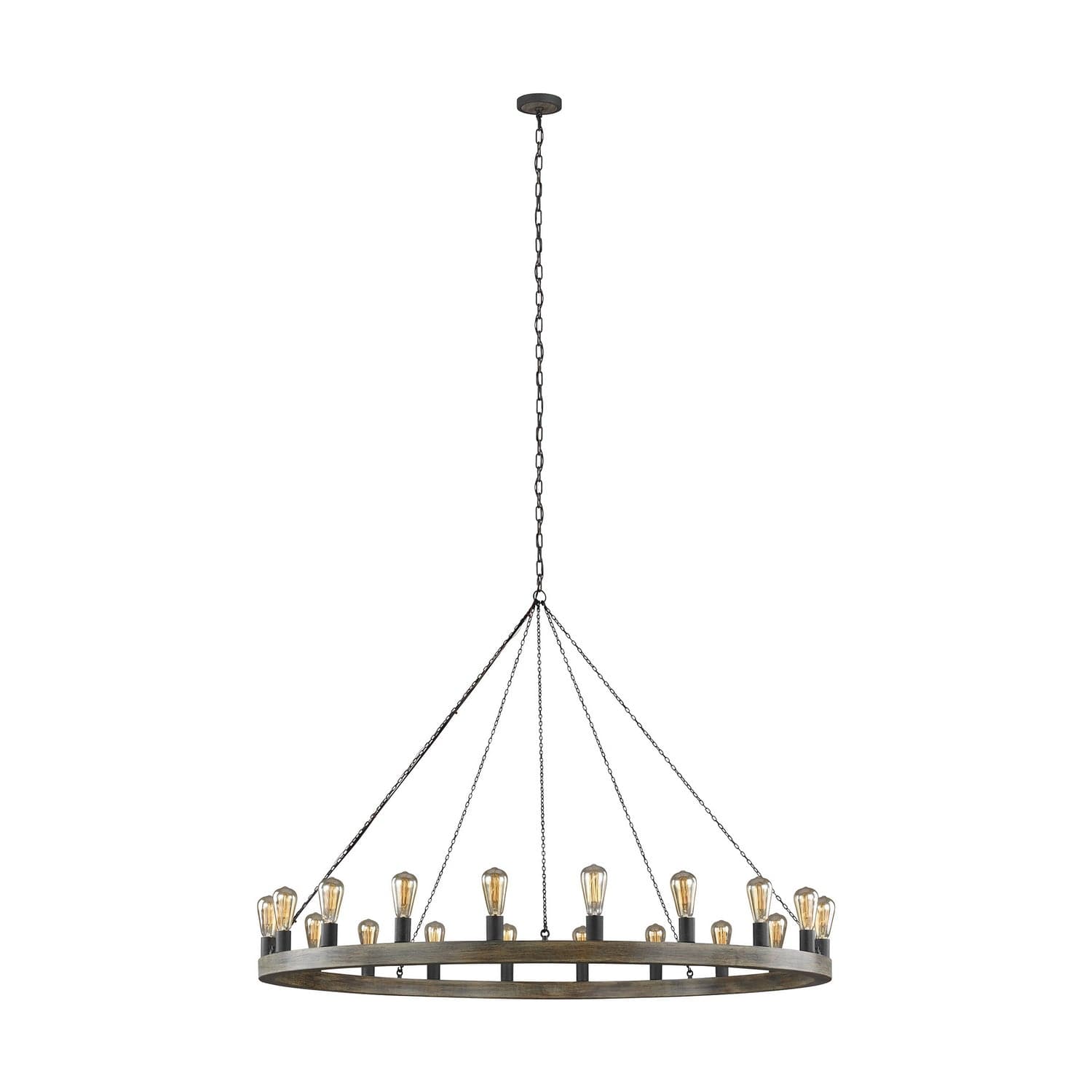 Visual Comfort Studio - F3933/20WOW/AF - 20 Light Chandelier - Avenir - Weathered Oak Wood / Antique Forged Iron