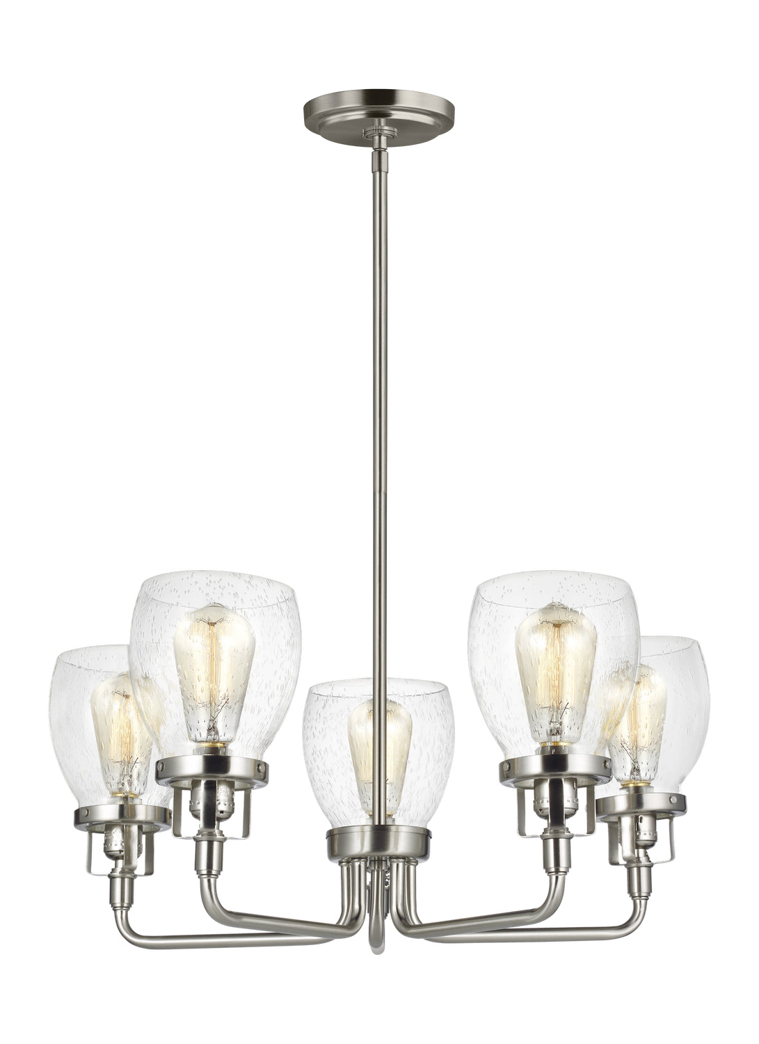 Generation Lighting. - 3214505-962 - Five Light Chandelier - Belton - Brushed Nickel