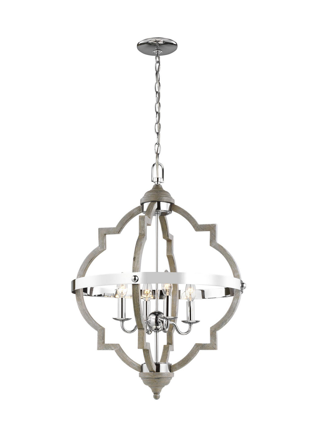 Generation Lighting. - 5124904-872 - Four Light Hall / Foyer Pendant - Socorro - Washed Pine