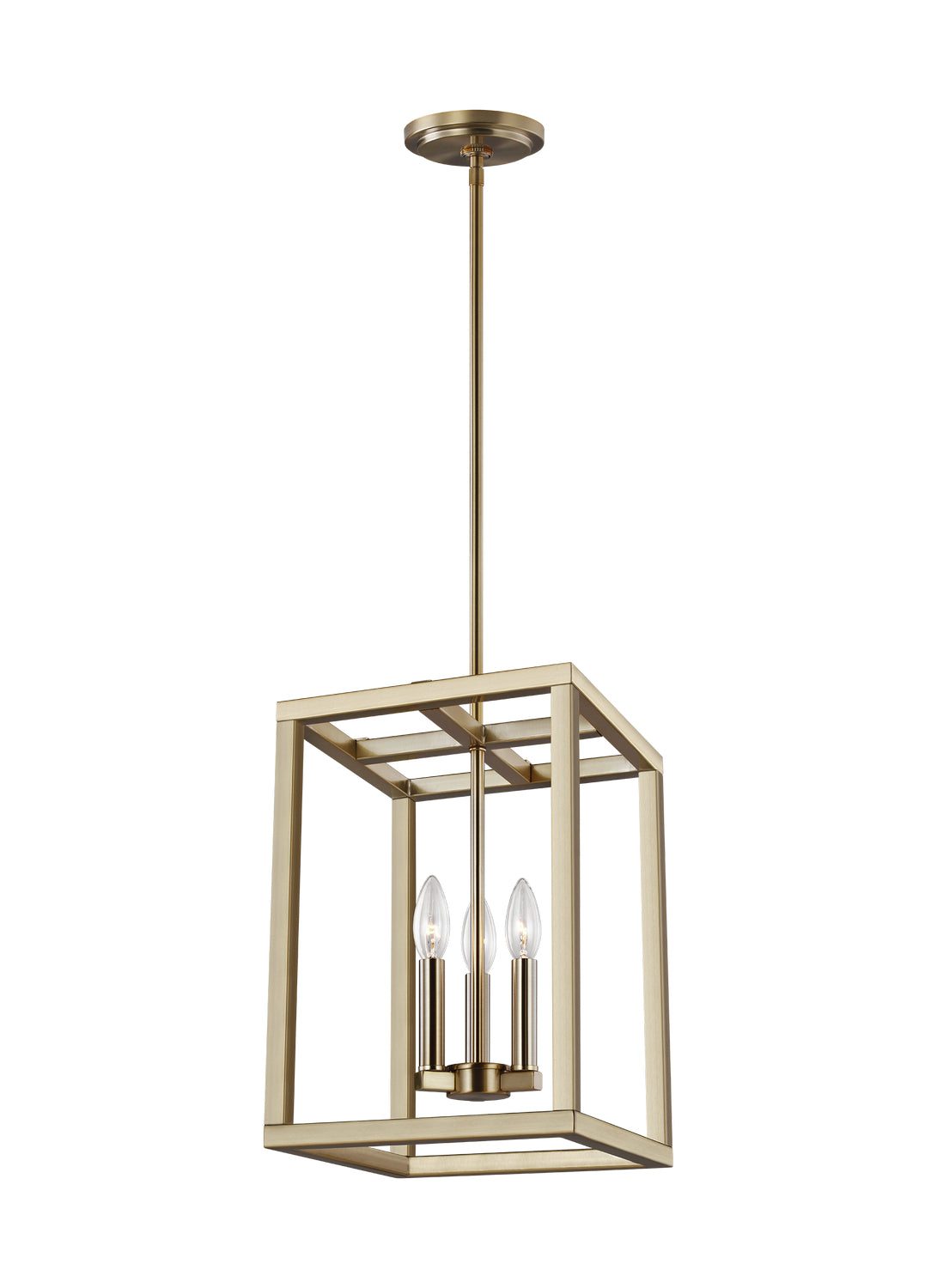 Generation Lighting. - 5134503-848 - Three Light Hall / Foyer Pendant - Moffet Street - Satin Brass