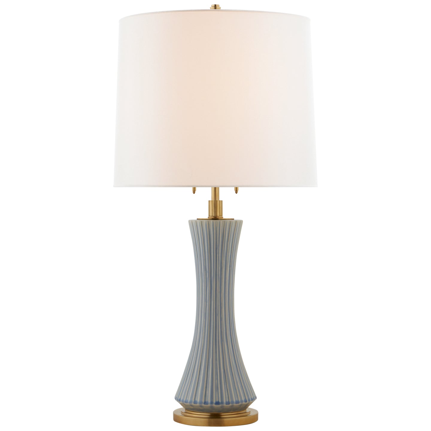 Visual Comfort Signature - TOB 3655PBC-L - Two Light Table Lamp - Elena - Polar Blue Crackle