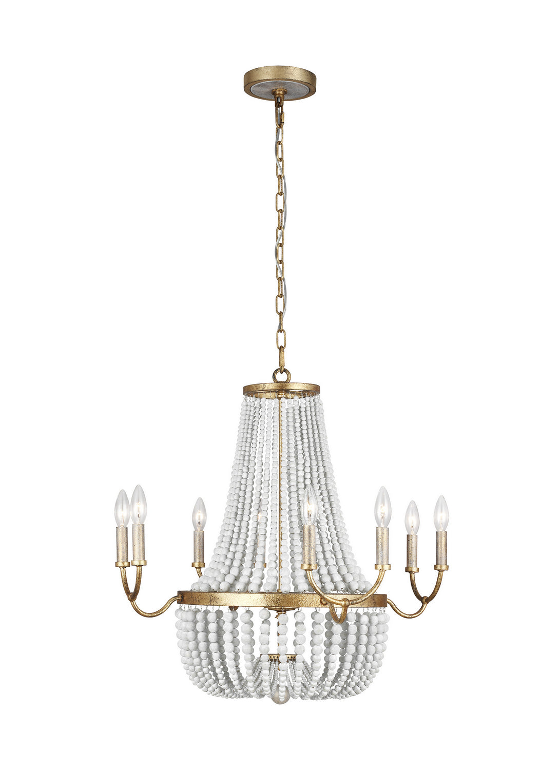 Generation Lighting. - F3280/8ADB - Eight Light Chandelier - Marielle - Antique Gild