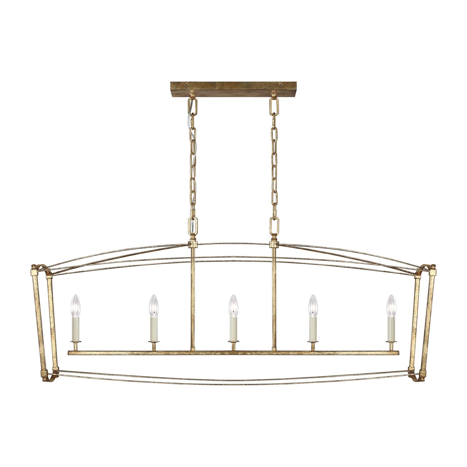 Visual Comfort Studio - F3326/5ADB - Five Light Linear Chandelier - Thayer - Antique Gild