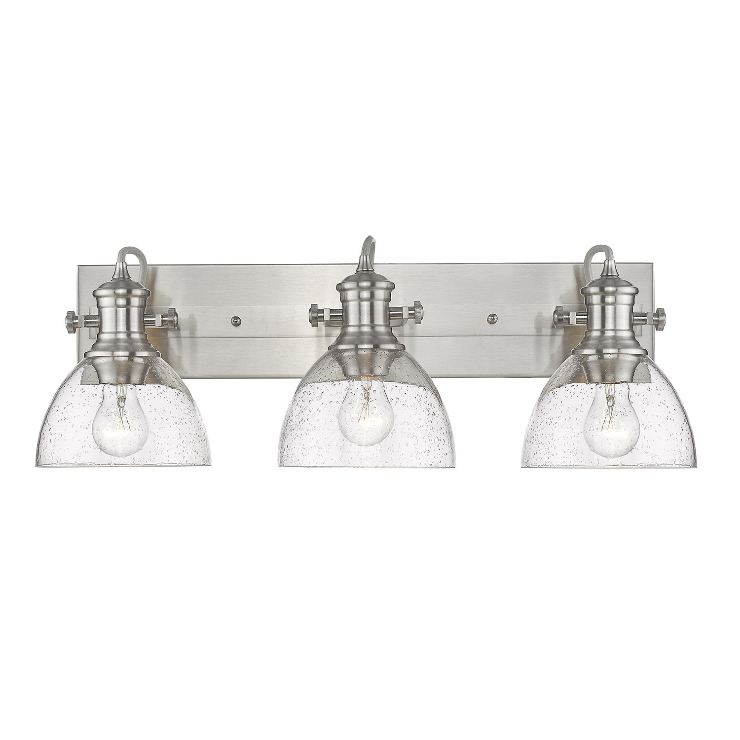 Golden - 3118-BA3 PW-SD - Three Light Bath Vanity - Hines PW - Pewter