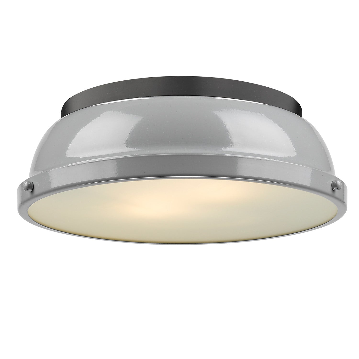 Golden - 3602-14 BLK-GY - Two Light Flush Mount - Duncan BLK - Matte Black