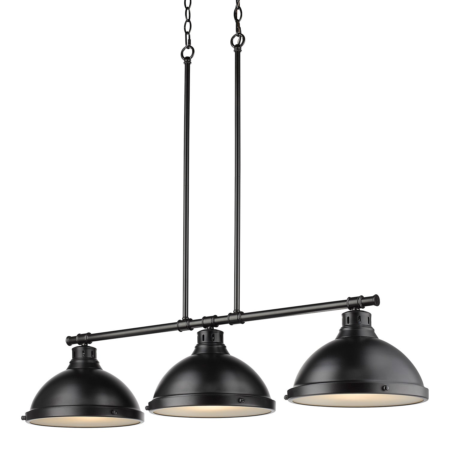 Golden - 3602-3LP BLK-BLK - Three Light Linear Pendant - Duncan BLK - Matte Black