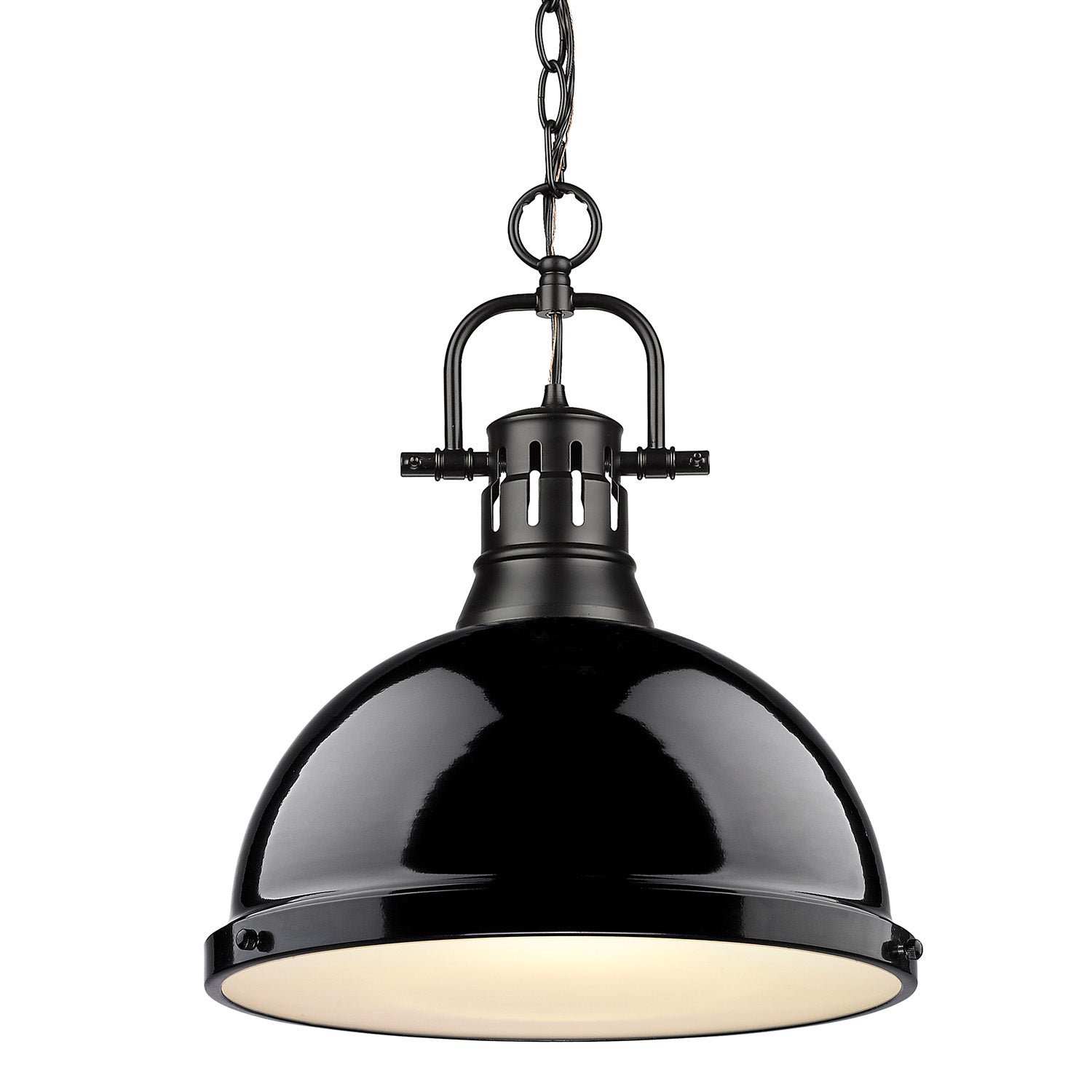 Golden - 3602-L BLK-BK - One Light Pendant - Duncan BLK - Matte Black