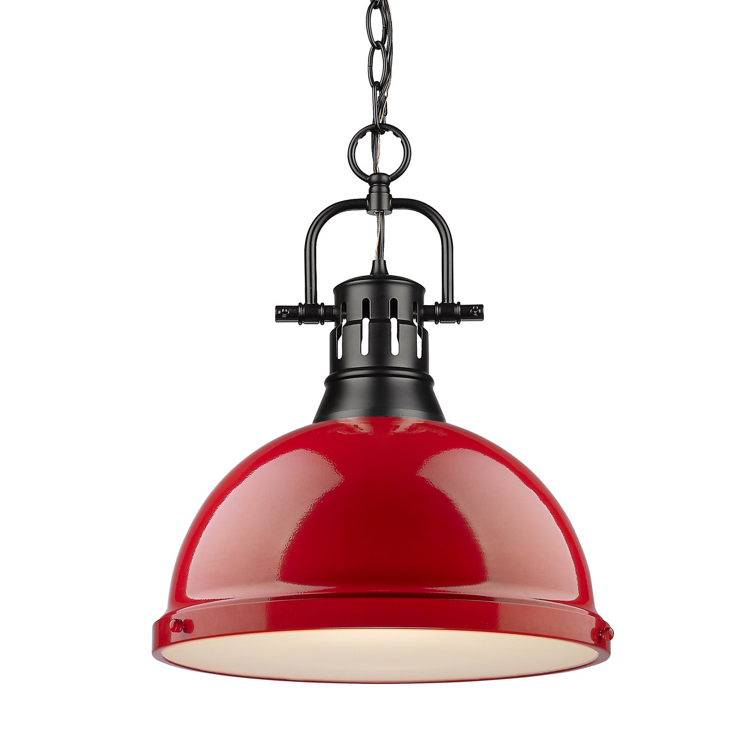 Golden - 3602-L BLK-RD - One Light Pendant - Duncan BLK - Matte Black