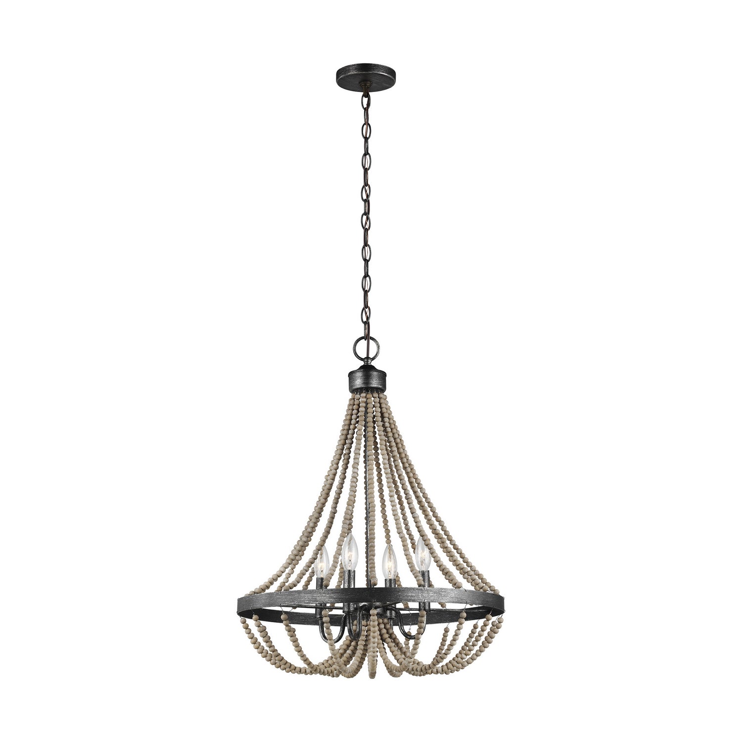 Generation Lighting. - 3101904-872 - Four Light Chandelier - Oglesby - Washed Pine